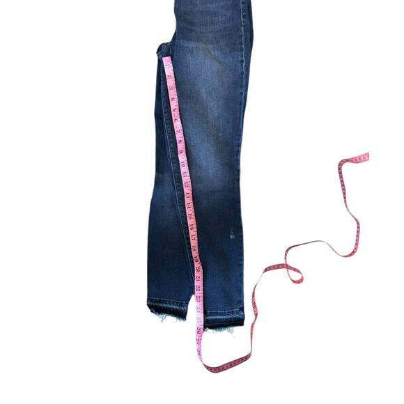 Spanx Lightly Distressed Raw Hem Ankle Length Skinny Jeans Worn Twice Size Large - Picture 4 of 12